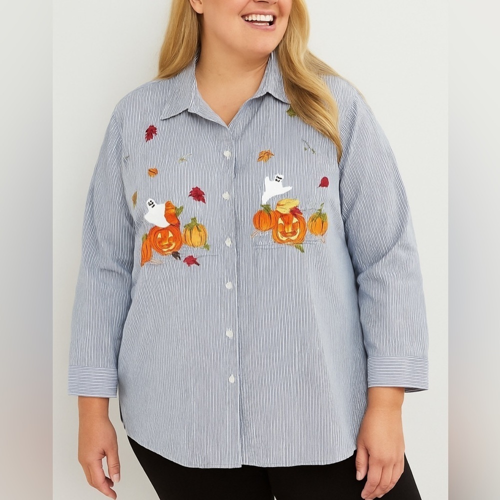 Karen Scott Halloween Button Down Shirt
